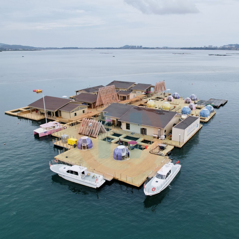 水上漂浮建筑钢结构防腐木工程-广州恒桥